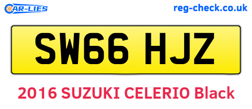 SW66HJZ are the vehicle registration plates.
