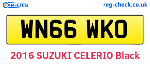 WN66WKO are the vehicle registration plates.