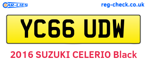 YC66UDW are the vehicle registration plates.