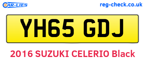 YH65GDJ are the vehicle registration plates.
