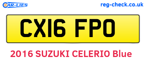 CX16FPO are the vehicle registration plates.