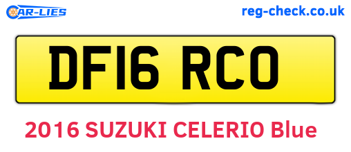 DF16RCO are the vehicle registration plates.