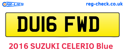 DU16FWD are the vehicle registration plates.