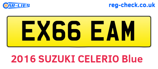 EX66EAM are the vehicle registration plates.