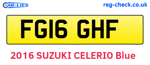 FG16GHF are the vehicle registration plates.