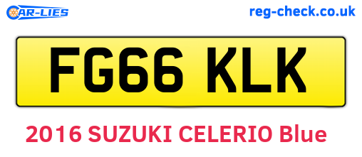 FG66KLK are the vehicle registration plates.