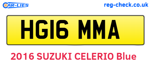 HG16MMA are the vehicle registration plates.