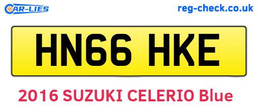 HN66HKE are the vehicle registration plates.
