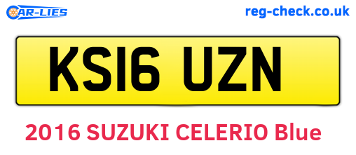 KS16UZN are the vehicle registration plates.