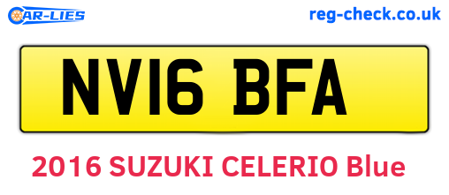 NV16BFA are the vehicle registration plates.