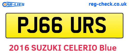 PJ66URS are the vehicle registration plates.
