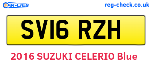 SV16RZH are the vehicle registration plates.