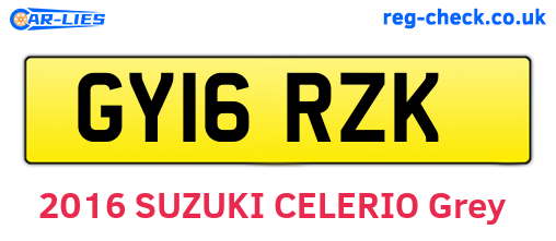 GY16RZK are the vehicle registration plates.