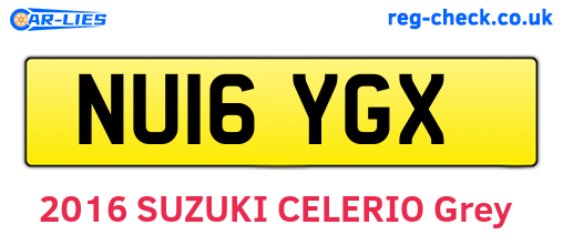 NU16YGX are the vehicle registration plates.
