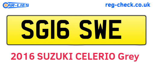 SG16SWE are the vehicle registration plates.