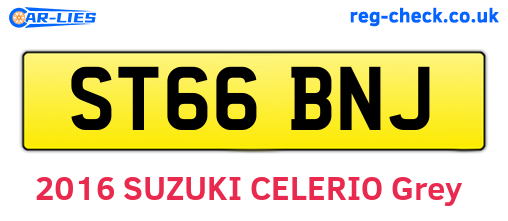 ST66BNJ are the vehicle registration plates.