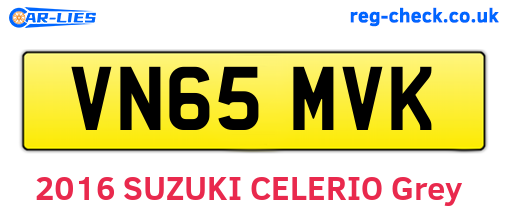 VN65MVK are the vehicle registration plates.