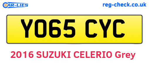 YO65CYC are the vehicle registration plates.