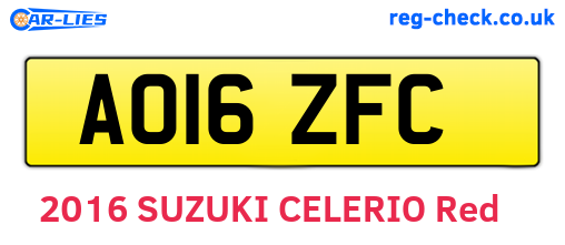 AO16ZFC are the vehicle registration plates.