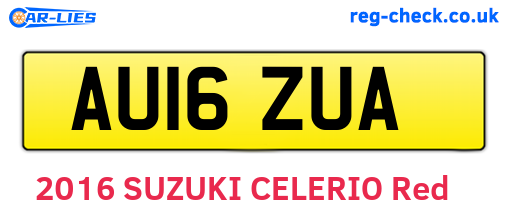 AU16ZUA are the vehicle registration plates.