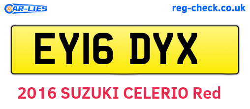 EY16DYX are the vehicle registration plates.