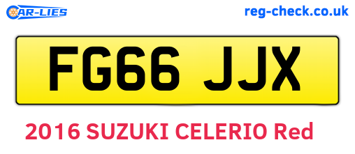 FG66JJX are the vehicle registration plates.