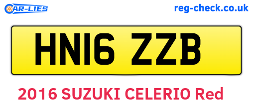 HN16ZZB are the vehicle registration plates.