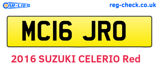 MC16JRO are the vehicle registration plates.
