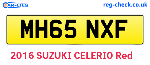 MH65NXF are the vehicle registration plates.