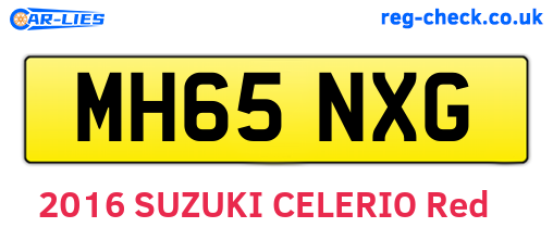 MH65NXG are the vehicle registration plates.