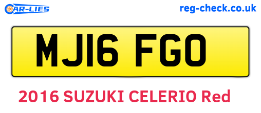 MJ16FGO are the vehicle registration plates.