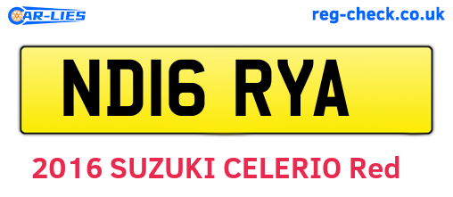 ND16RYA are the vehicle registration plates.