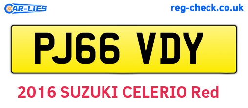 PJ66VDY are the vehicle registration plates.