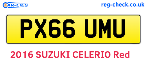 PX66UMU are the vehicle registration plates.