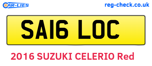 SA16LOC are the vehicle registration plates.