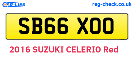SB66XOO are the vehicle registration plates.