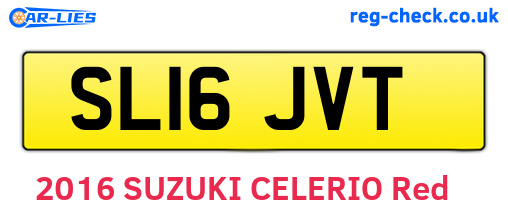 SL16JVT are the vehicle registration plates.