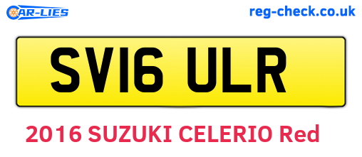 SV16ULR are the vehicle registration plates.