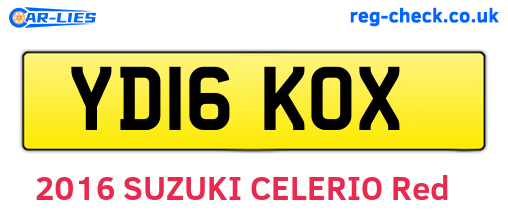 YD16KOX are the vehicle registration plates.