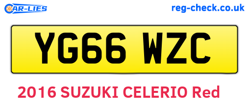 YG66WZC are the vehicle registration plates.
