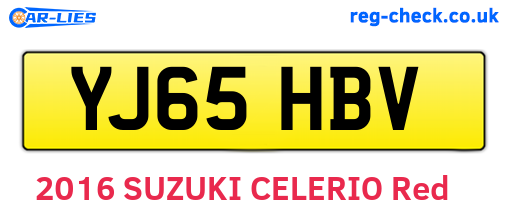 YJ65HBV are the vehicle registration plates.