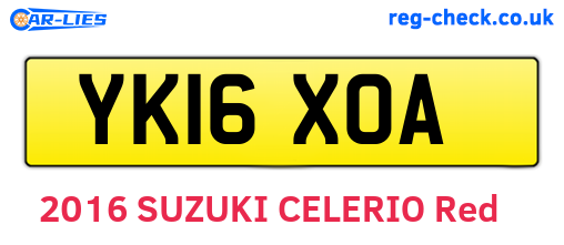 YK16XOA are the vehicle registration plates.