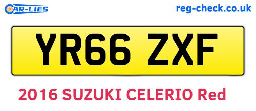 YR66ZXF are the vehicle registration plates.