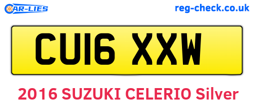 CU16XXW are the vehicle registration plates.