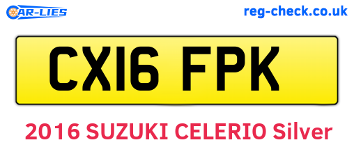 CX16FPK are the vehicle registration plates.