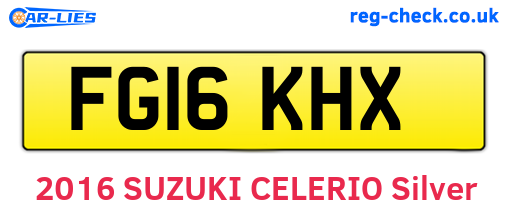 FG16KHX are the vehicle registration plates.