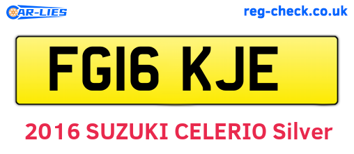 FG16KJE are the vehicle registration plates.
