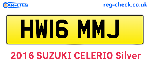 HW16MMJ are the vehicle registration plates.