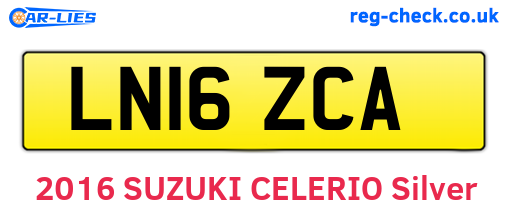 LN16ZCA are the vehicle registration plates.