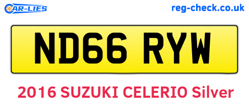 ND66RYW are the vehicle registration plates.